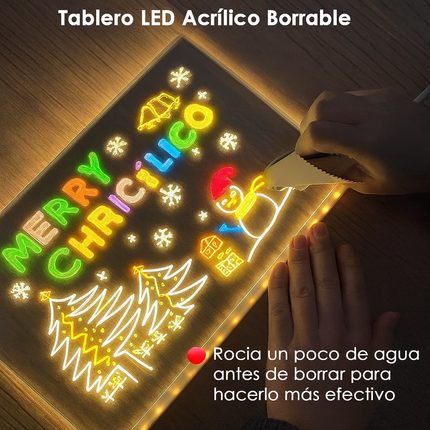 Pizarra LED Acrílica con Efecto Neón LumiBoard™