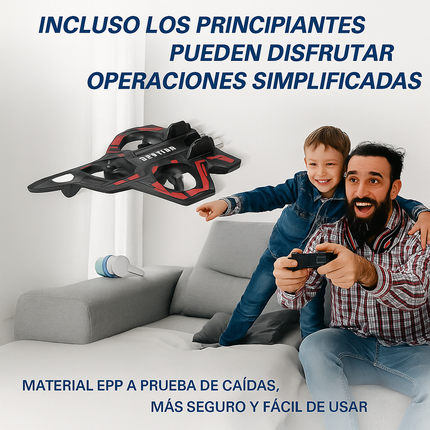 Avión Drone RC para Niños con Luces LED - Vuela, gira y acrobatea con total facilidad, incluso si nunca has usado un avión RC.