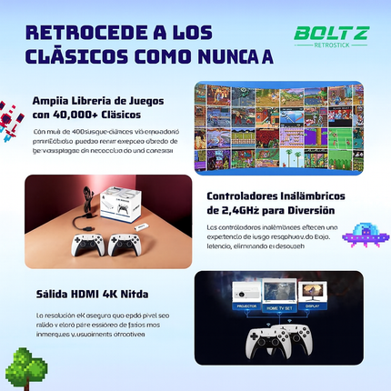 Consola Retro M15 con 40.000 Juegos – Plug & Play - Revive los mejores clásicos de tu infancia en segundos.