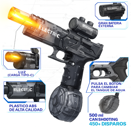 Pistola de Agua Eléctrica LED 2025 – Potencia y Diversión Total