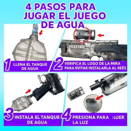 Pistola de Agua Eléctrica LED 2025 – Potencia y Diversión Total