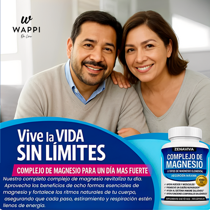 Complejo de Magnesio 8 Elementos Vegano – Energía, Sueño y Bienestar Total