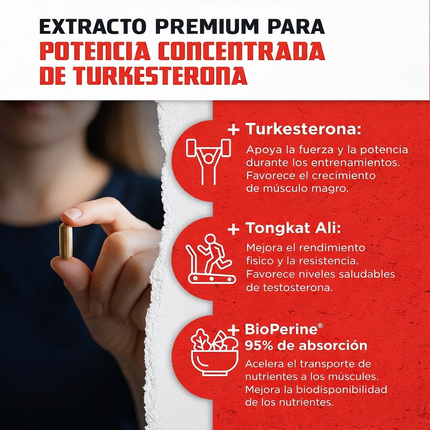 Turkesterone + Tongkat Ali – Fuerza, Rendimiento y Recuperación Natural