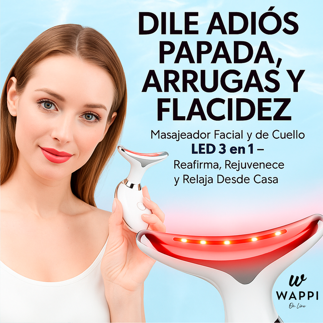 💆‍♀️Masajeador Facial y de Cuello LED 3 en 1 – Reafirma, Rejuvenece y Relaja Desde Casa ✨💖
