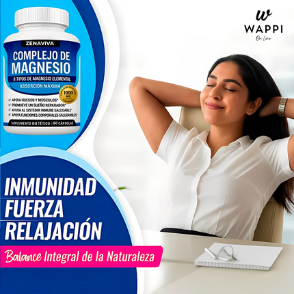 Complejo de Magnesio 8 Elementos Vegano – Energía, Sueño y Bienestar Total