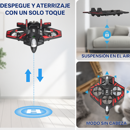 Avión Drone RC para Niños con Luces LED - Vuela, gira y acrobatea con total facilidad, incluso si nunca has usado un avión RC.