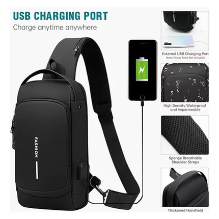🎒Bolso Mochila Antirrobo con Carga USB y Bloqueo de Seguridad