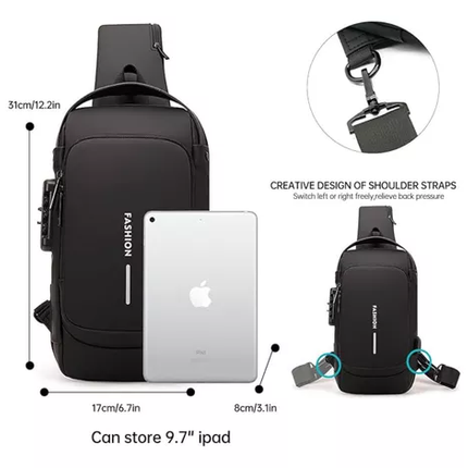 🎒Bolso Mochila Antirrobo con Carga USB y Bloqueo de Seguridad