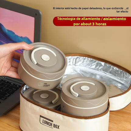 Lonchera Térmica 2 en 1 | Tu comida caliente donde vayas 🔥Incluye 2 recipientes de tapa hermética + bolsa térmica portátil