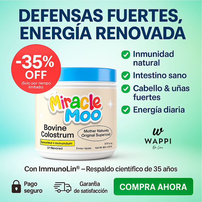 Miracle Moo Calostro Premium con ImmunoLin – Inmunidad y Bienestar desde Dentro