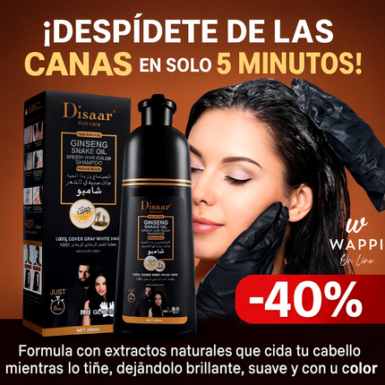 💆🏻‍♀️Shampoo Tinte Colorante - Cubre Canas al Instante