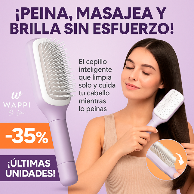 ✨Cepillo Autolimpiante | Peina, Masajea y Brilla sin Esfuerzo
