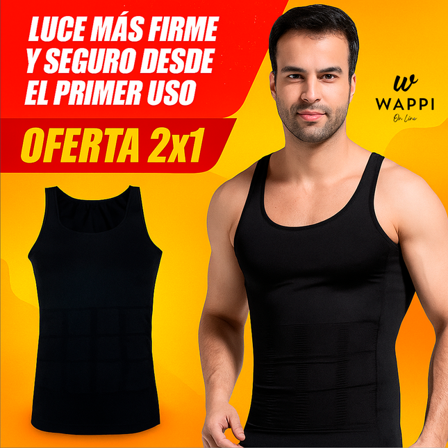 😎Camiseta Reductora Masculina 2X1 – Estilo y Confianza al Instante