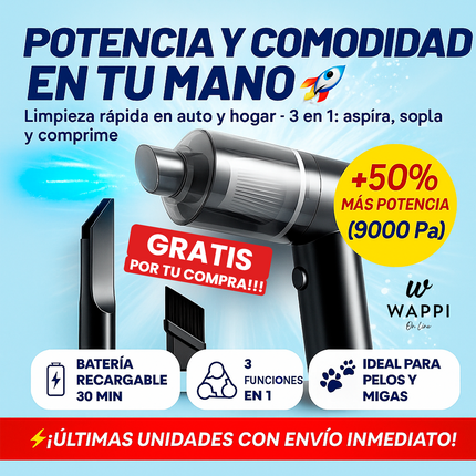 💦Combo Hidrolavadora Portátil 2 Baterías 98V - Con accesorios + Mini Aspiradora de Regalo🚗🎁
