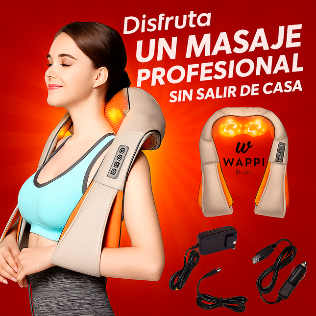 🌙✨Masajeador de Cuello y Espalda con Calor 3D – Alivio y Relax en Casa