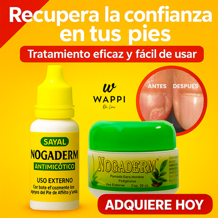 💧Nogaderm® Gotas + Crema – Tratamiento antifúngico completo para pies y uñas