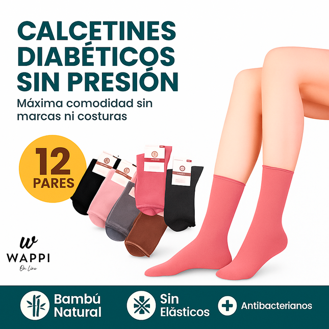🧦Calcetines Diabéticos Sin Presión x12 - Suavidad y Comodidad para tus Pies