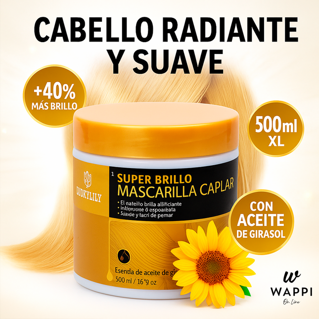 💛🌻Mascarilla Capilar Súper Brillo – Hidratación y Brillo Natural en Minutos
