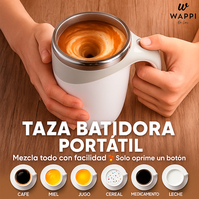 Taza Batidora Magnética USB 380ml  – Mezcla tus bebidas al instante