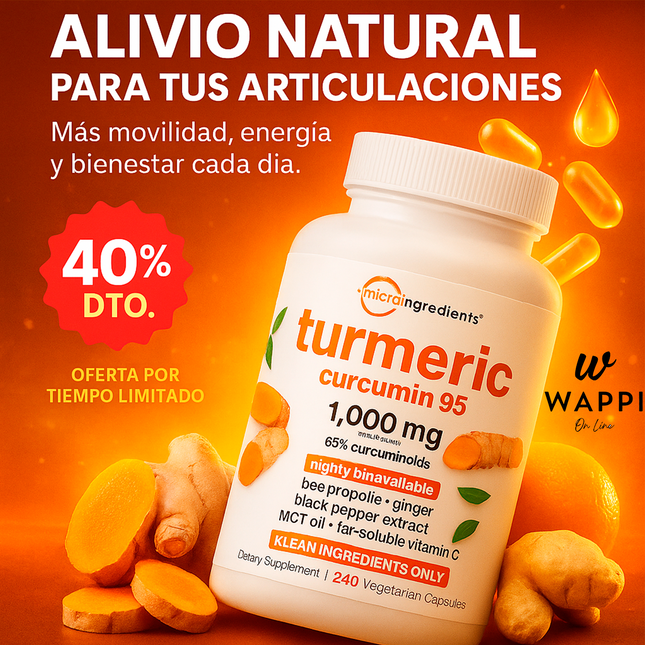 Turmeric Curcumin 1000mg – Antiinflamatorio y Antioxidante Natural
