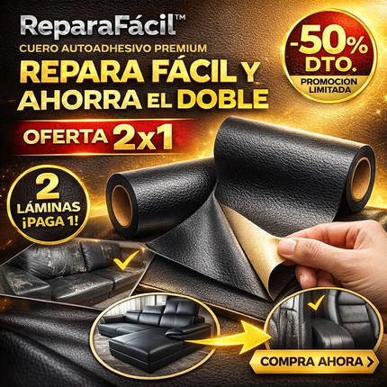 ReparaFácil™ Cuero Autoadhesivo Premium – Oferta 2×1