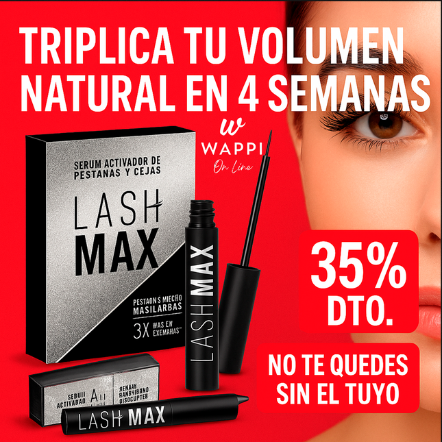 LashMax Serum Crecimiento Pestañas y Cejas | Triplica tu Volumen Natural en 4 Semanas