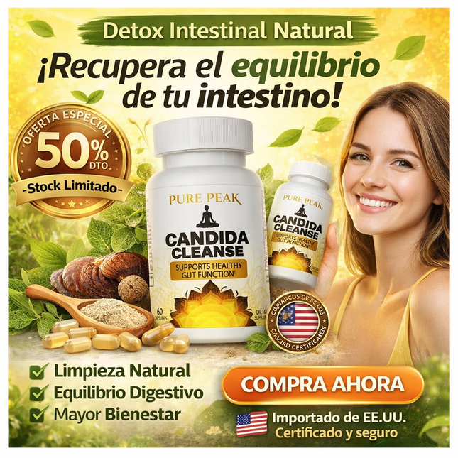 Candida Cleanse – Detox Intestinal Natural - Recupera el equilibrio de tu intestino de forma natural y diaria.