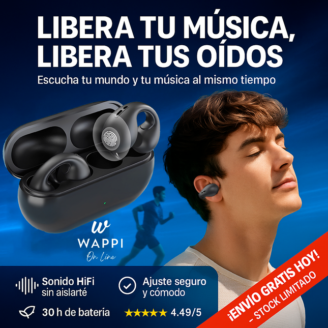 🎧Audífonos Bluetooth Deportivos de Conducción Ósea – Libera tu Música, Libera tus Oídos