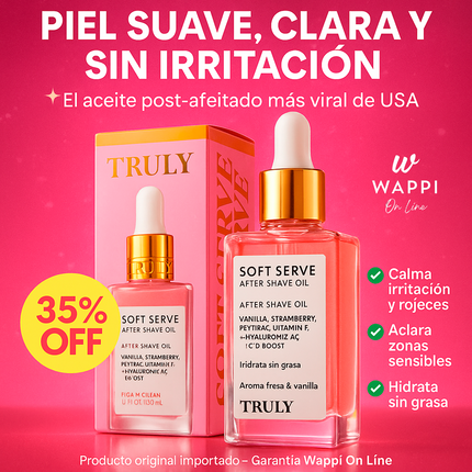 Truly Soft Serve After Shave Oil – Aceite post-afeitado - Piel suave, clara y libre de irritación