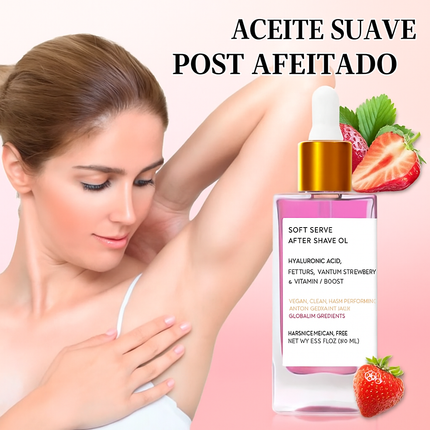 Truly Soft Serve After Shave Oil – Aceite post-afeitado 40ml+ Regalo URO: Probióticos y Ácido Bórico para una Vagina Saludable